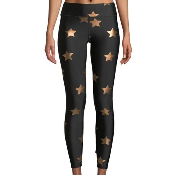 Terez Star Foil Printed Tall Band Performance Leggings - Picture 7 of 8